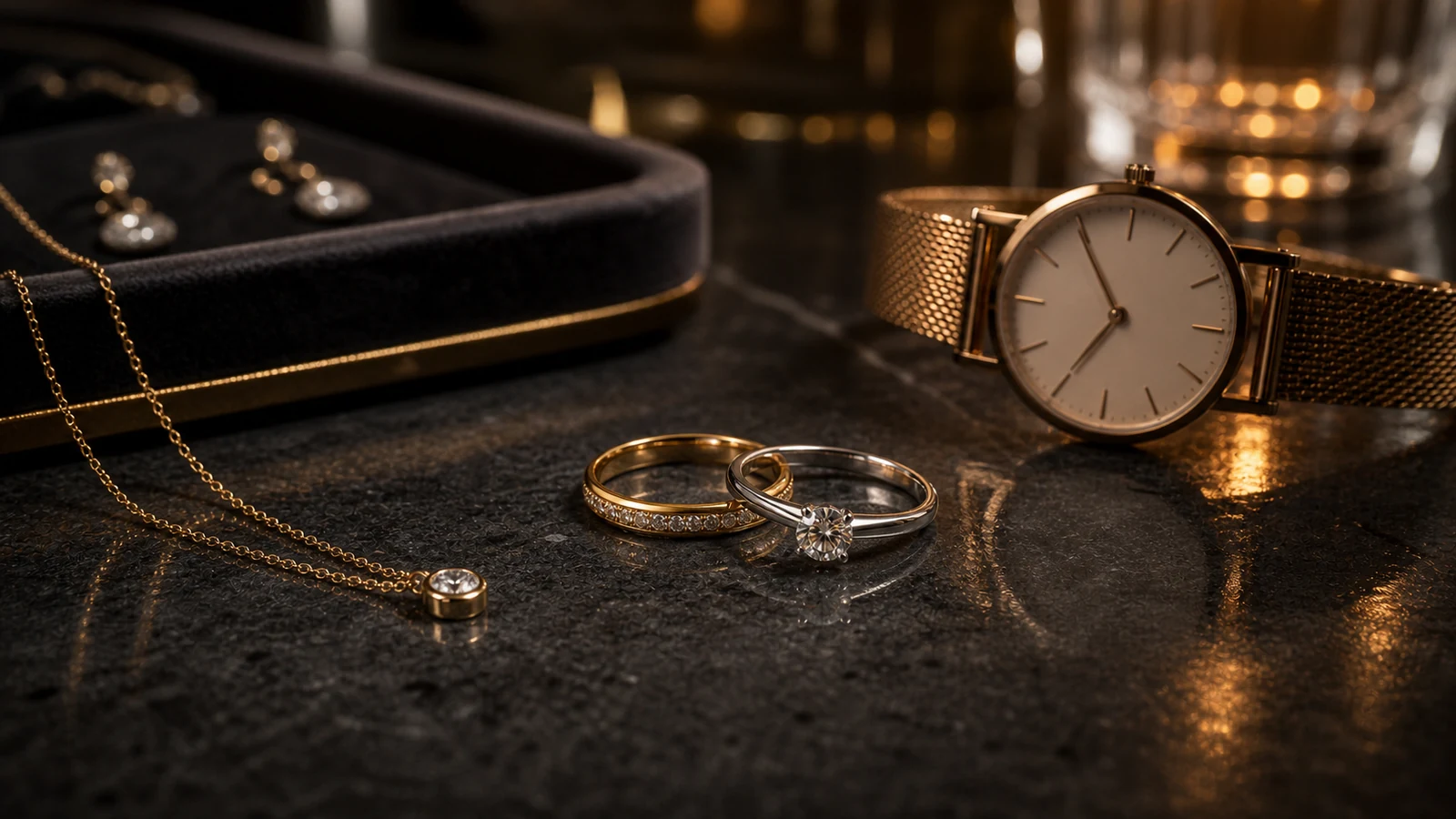 Premium jewelry product presentation website detail