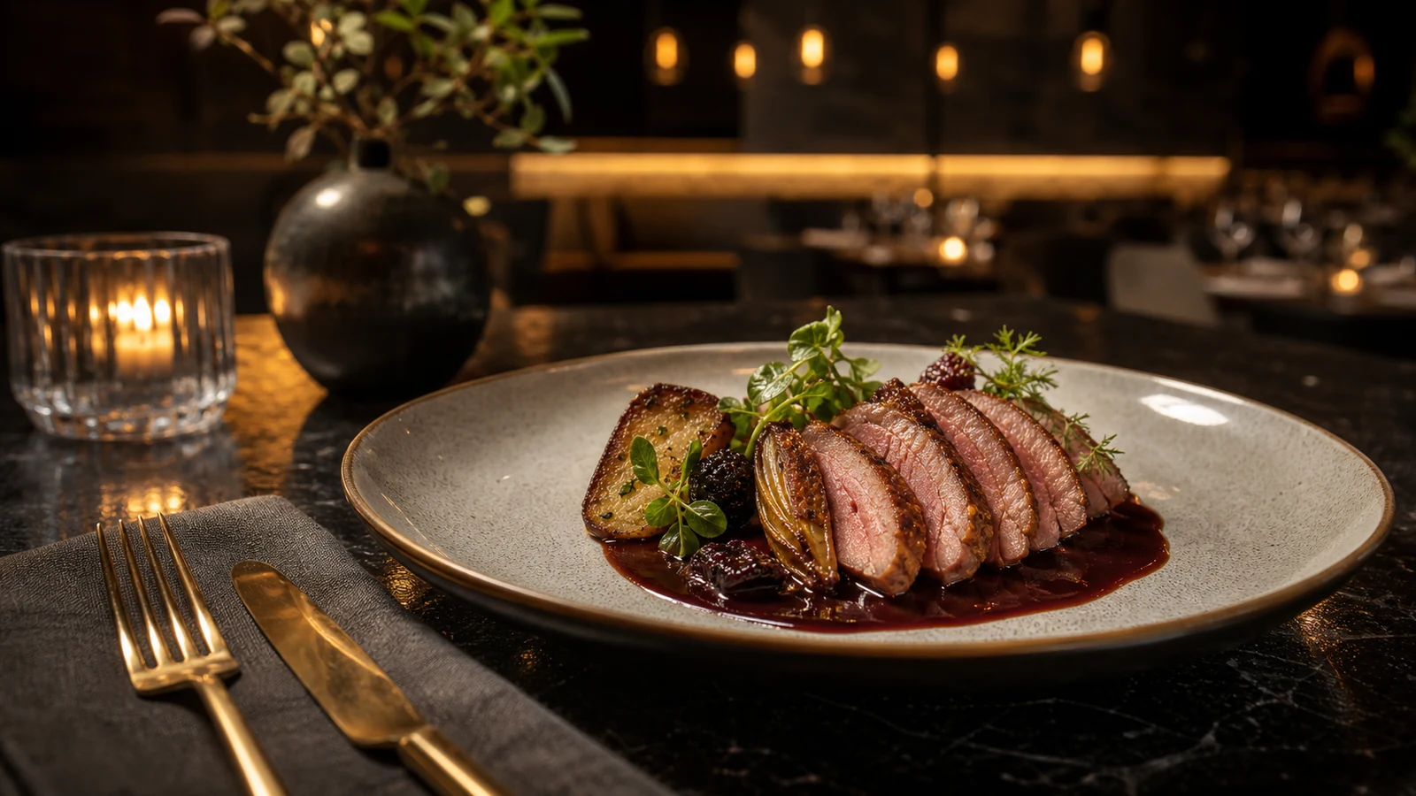 Premium restaurant menu and food presentation website detail